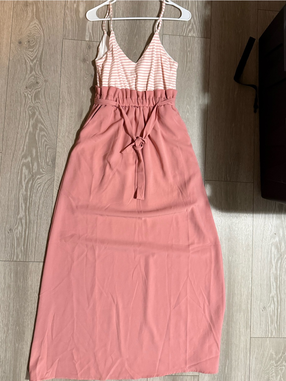 Women’s maternity Rose Pink Tie-Waist Maxi dress